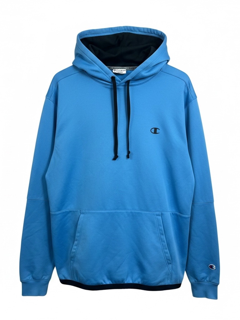 Champion Bright Blue Hoodie with Black Hood and Drawstrings